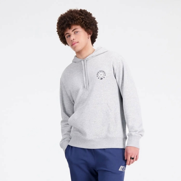 New Balance Lifestyle Erkek Gri Sweatshirt - MNH1411-AG