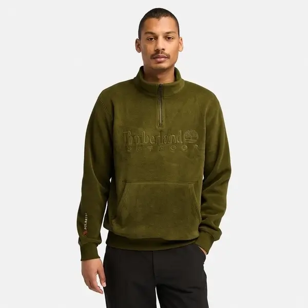 Timberland Linear Logo Erkek Haki Sweatshirt - TB0A6Y5T3021