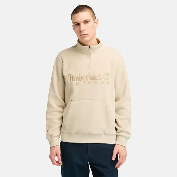 Timberland Linear Logo Erkek Krem Sweatshirt - TB0A6Y5TCY21