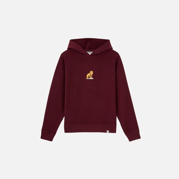 WWF Market Aslan SuperSoft Unisex Bordo Kapüşonlu Sweatshirt - HOD-020-002